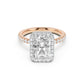 Stella Halo Engagement Ring with Diamond Band
