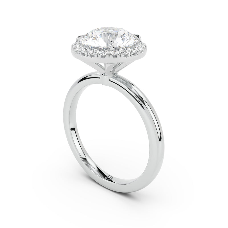 Stella Halo  Engagement Ring with Plain Band