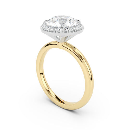 Stella Halo  Engagement Ring with Plain Band