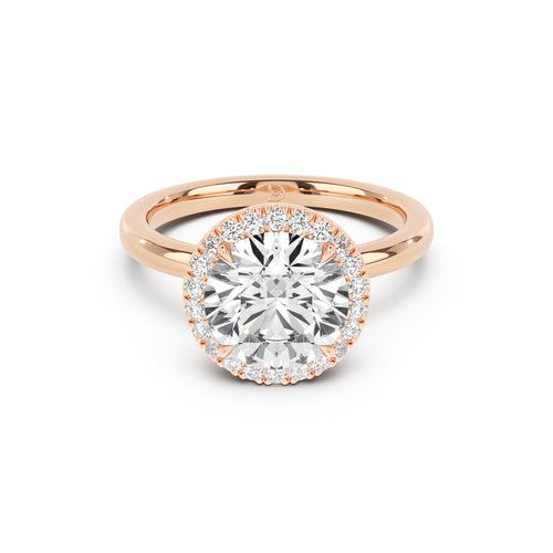 Stella Halo  Engagement Ring with Plain Band