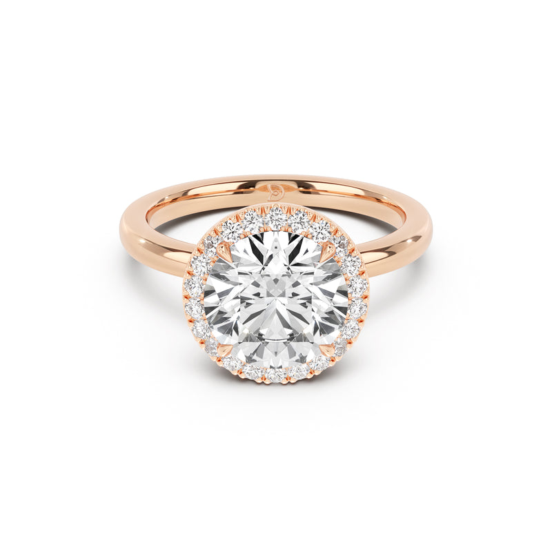 Stella Halo  Engagement Ring with Plain Band