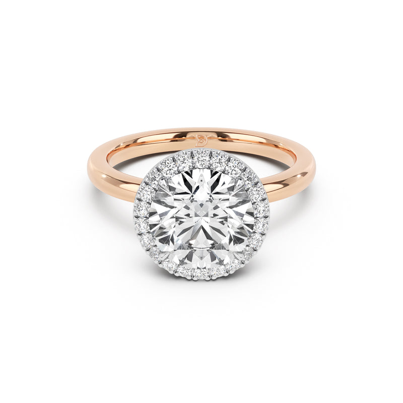 Stella Halo  Engagement Ring with Plain Band