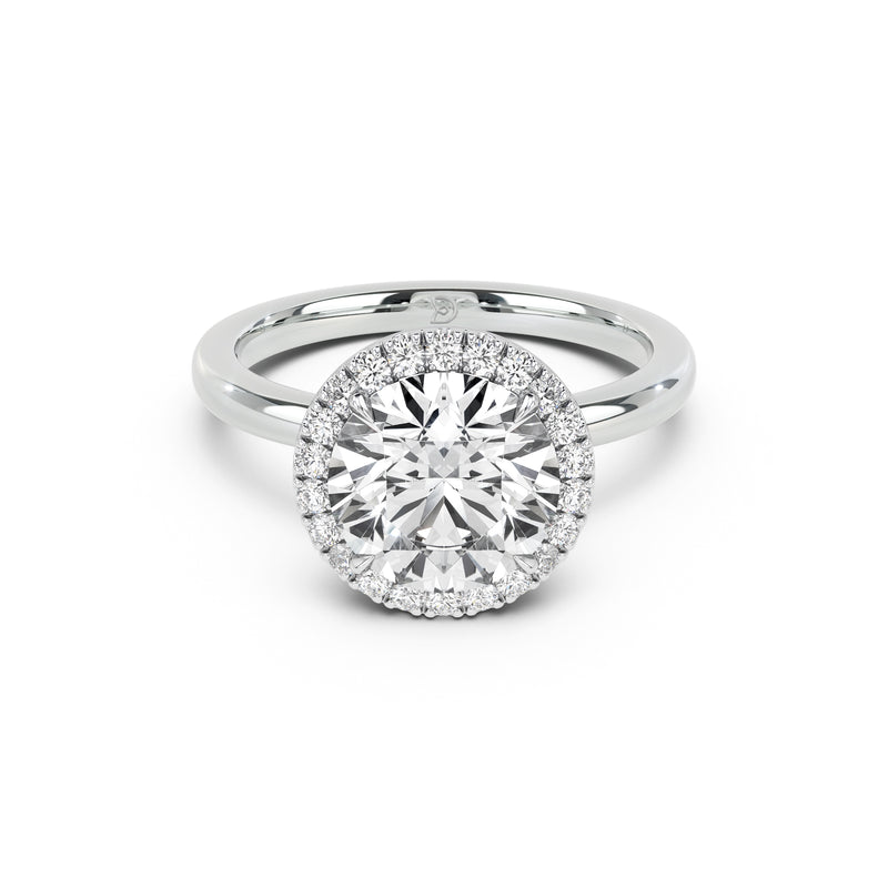 Stella Halo  Engagement Ring with Plain Band