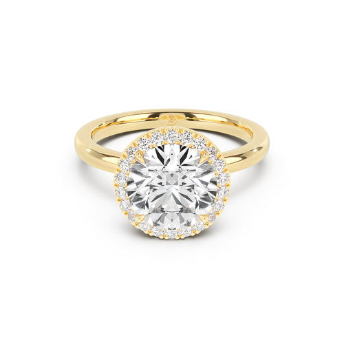 Stella Halo  Engagement Ring with Plain Band