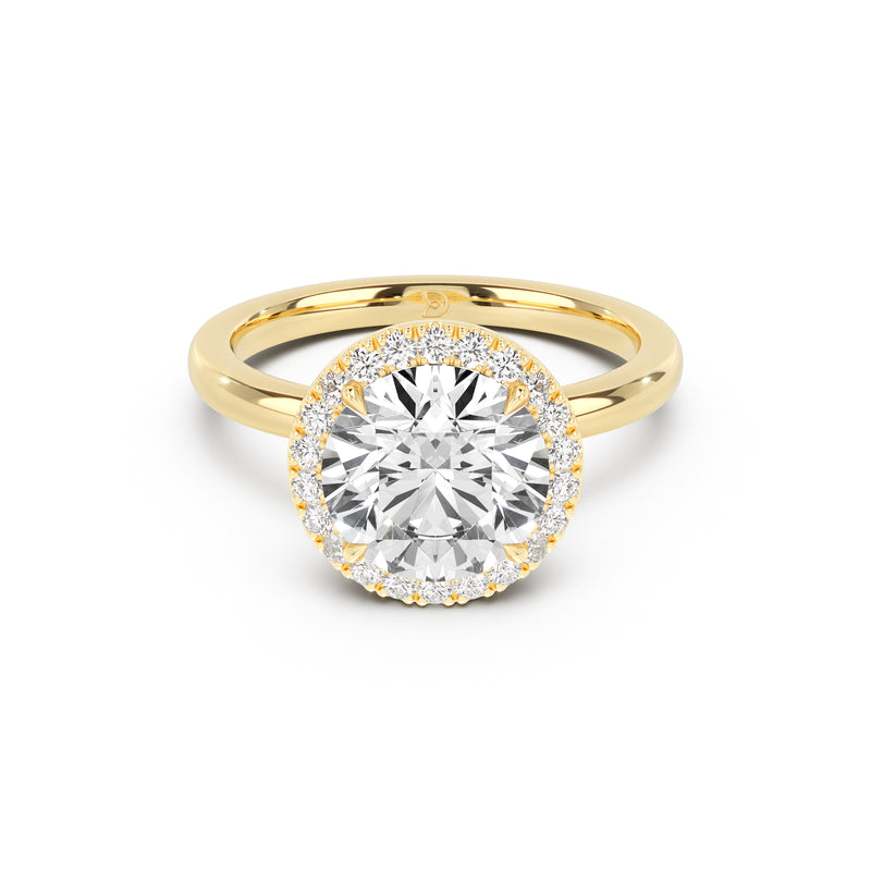 Stella Halo  Engagement Ring with Plain Band