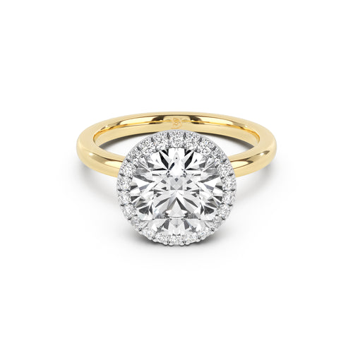 Stella Halo  Engagement Ring with Plain Band