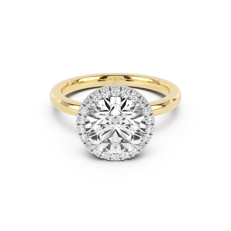 Stella Halo  Engagement Ring with Plain Band