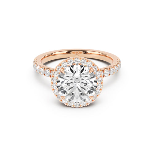 Stella Halo Engagement Ring with Diamond Band