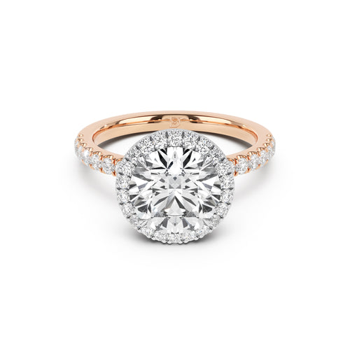 Stella Halo Engagement Ring with Diamond Band