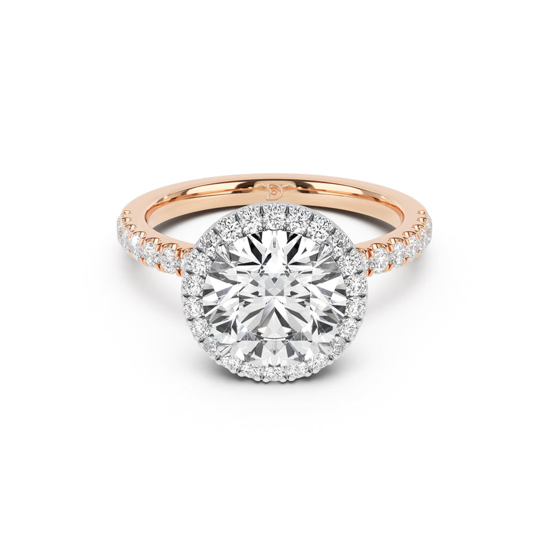 Stella Halo Engagement Ring with Diamond Band
