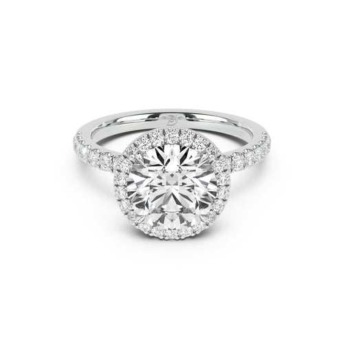 Stella Halo Engagement Ring with Diamond Band