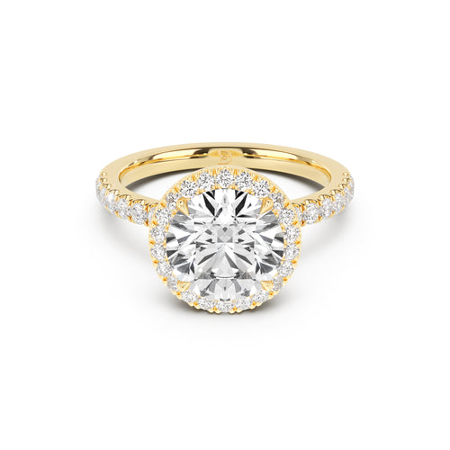 Stella Halo Engagement Ring with Diamond Band
