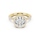 Stella Halo Engagement Ring with Diamond Band