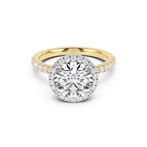 Stella Halo Engagement Ring with Diamond Band