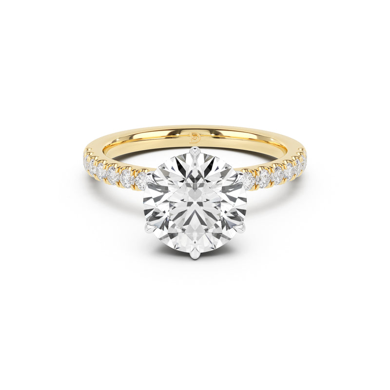 Ribbon Engagement Ring with Diamond Band