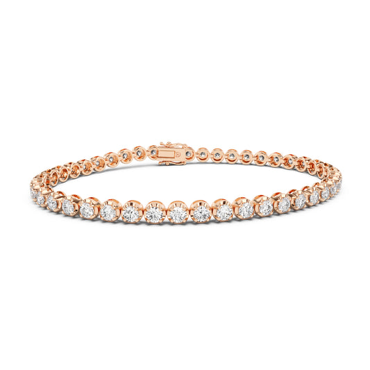 Large Illusion Set Diamond Tennis Bracelet