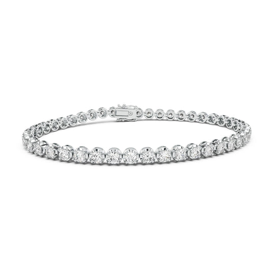 Large Illusion Set Diamond Tennis Bracelet
