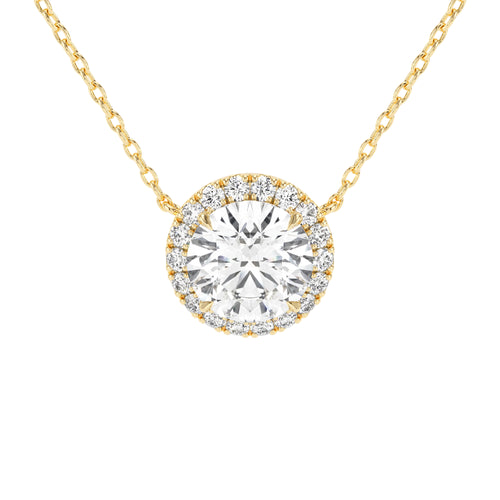 Stella Round Halo Diamond Pendant