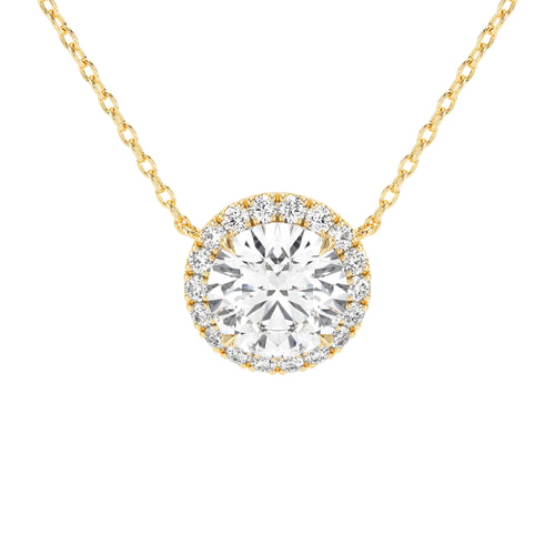 Stella Round Halo Diamond Pendant