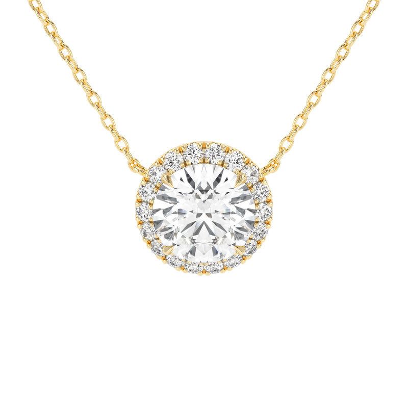 Stella Round Halo Diamond Pendant