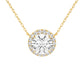 Stella Round Halo Diamond Pendant