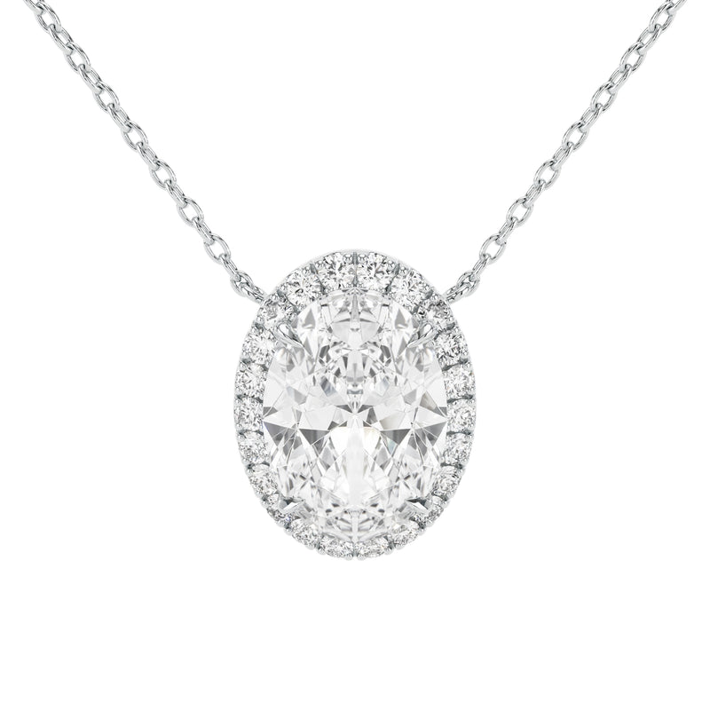 Essentials 0.55ct Halo Necklace in 14K Gold | Smiling Rocks