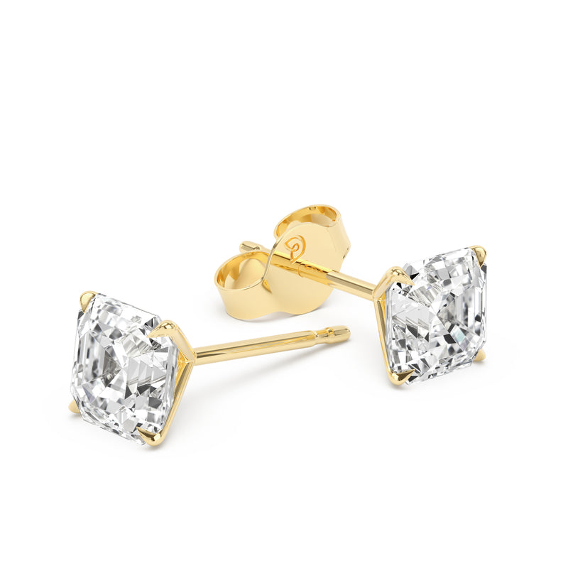 Classic Asscher Diamond Stud Earrings