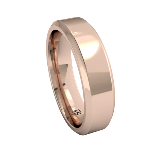 Flat Bevel Wedding Band