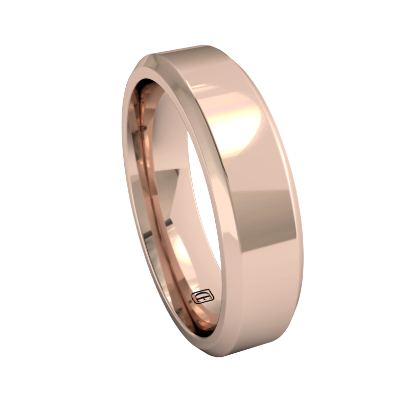 Flat Bevel Wedding Band