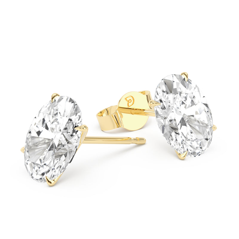 Classic Oval Diamond Stud Earrings