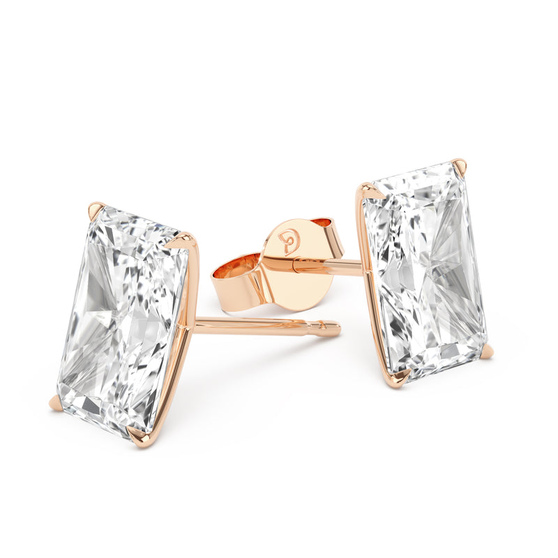 Classic Radiant Diamond Stud Earrings