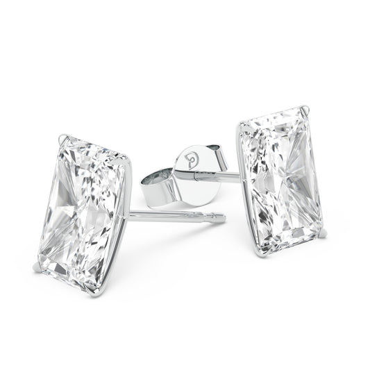 Classic Radiant Diamond Stud Earrings