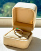 Emerald and White Diamond Ring Yellow Gold - Size N 1/2